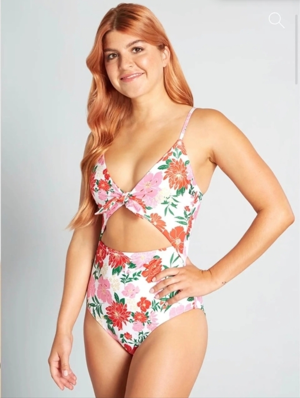 NEW Hurley White One-Piece Swimsuit with Pink and Green Floral Accents
